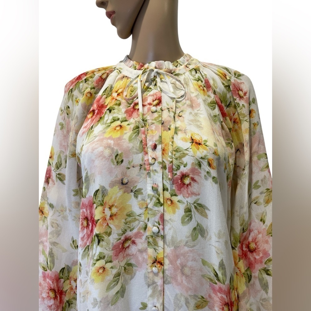 YUMI KIM Sundown Blouse  in New Day Ivory Floral Multicolor size S - Picture 3 of 6